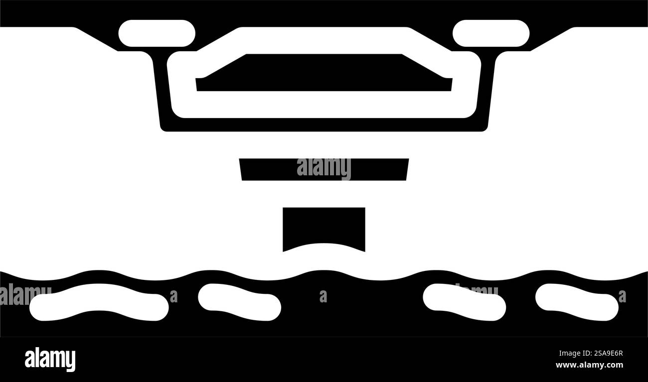 vecteur d'icône de glyphe de pont de poutre de boîte. panneau de pont à poutre en caisson. illustration de symbole isolé. illustration vectorielle d'icône de glyphe de pont de poutre de boîte Illustration de Vecteur