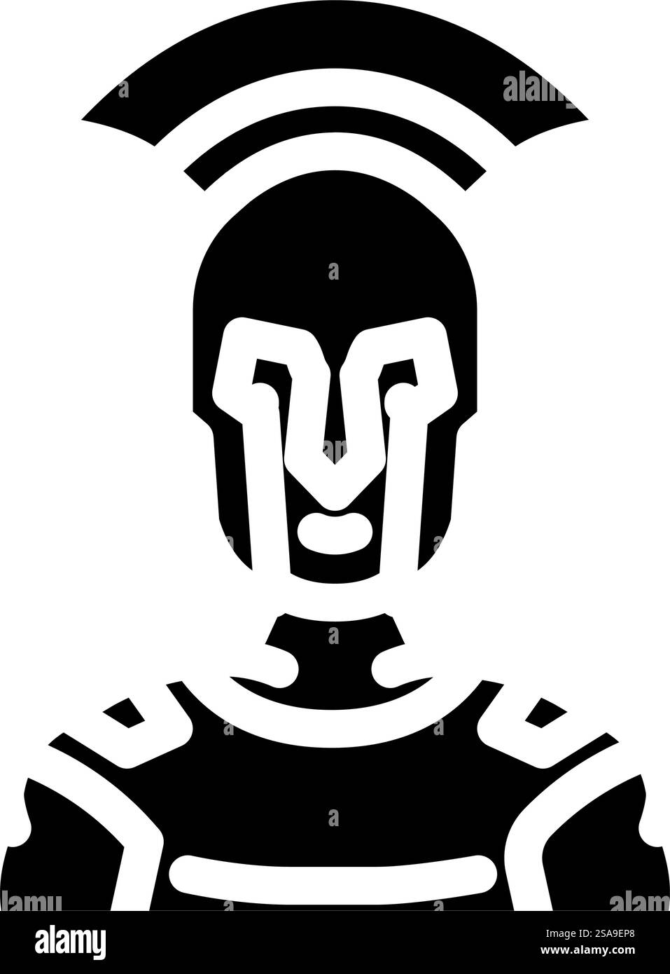 vecteur d'icône de glyphe grec romain soldat de gladiateur. gladiateur soldat signe grec romain. illustration de symbole isolé. illustration vectorielle d'icône de glyphe grec romain soldat gladiator Illustration de Vecteur