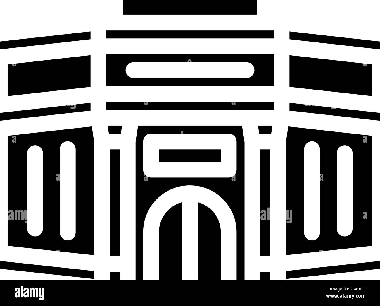 vecteur d'icône de glyphe de construction de banque financière. enseigne de bâtiment de banque financière. illustration de symbole isolé. illustration vectorielle d'icône de glyphe de construction de banque financière Illustration de Vecteur