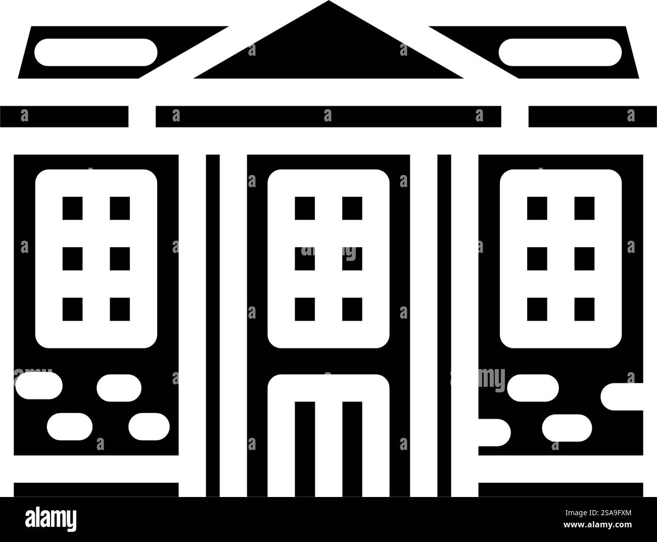 vecteur d'icône de glyphe de bâtiment de banque gouvernementale. panneau de bâtiment de banque du gouvernement. illustration de symbole isolé. illustration vectorielle d'icône de glyphe de bâtiment de banque gouvernementale Illustration de Vecteur