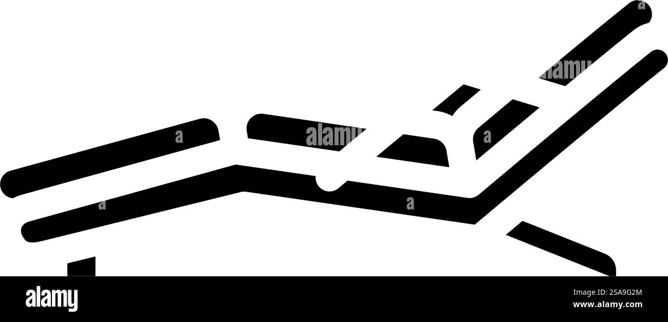 vecteur d'icône de glyphe de meubles d'extérieur de chaise longue. enseigne de meubles d'extérieur pour chaise longue. illustration de symbole isolé. illustration vectorielle d'icône de glyphe de meubles d'extérieur de chaise longue Illustration de Vecteur