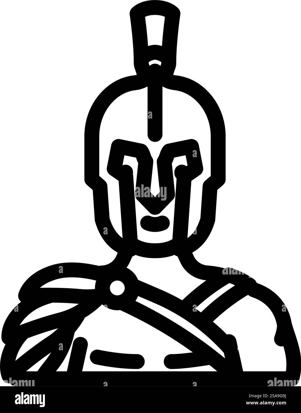 vecteur d'icône de ligne de soldat antique gladiator. gladiateur ancien signe de soldat. illustration noire du symbole de contour isolé. illustration vectorielle d'icône de ligne de soldat antique de gladiateur Illustration de Vecteur