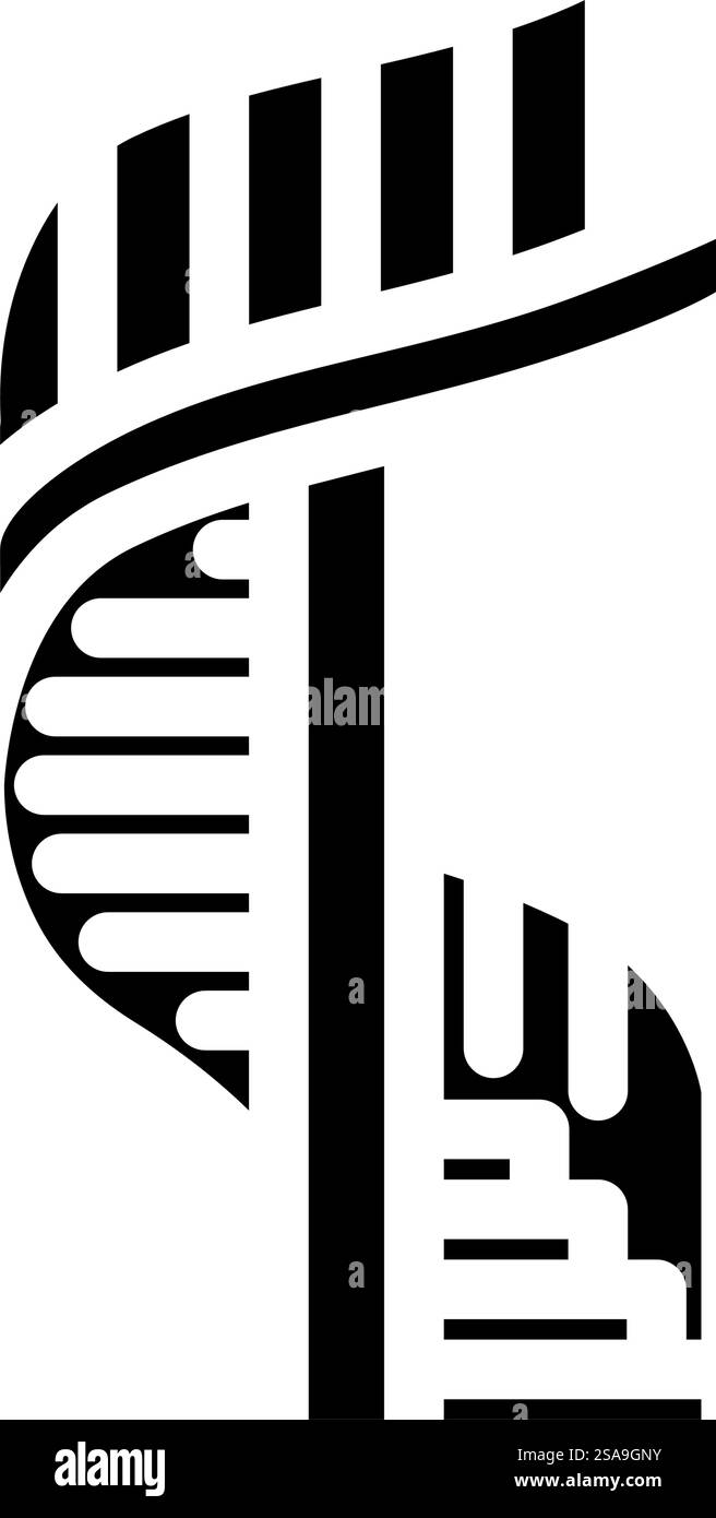 vecteur d'icône de glyphe de progression d'escalier en spirale. signe de progression pour escalier en colimaçon. illustration de symbole isolé. illustration vectorielle d'icône de glyphe de progression d'escalier en spirale Illustration de Vecteur