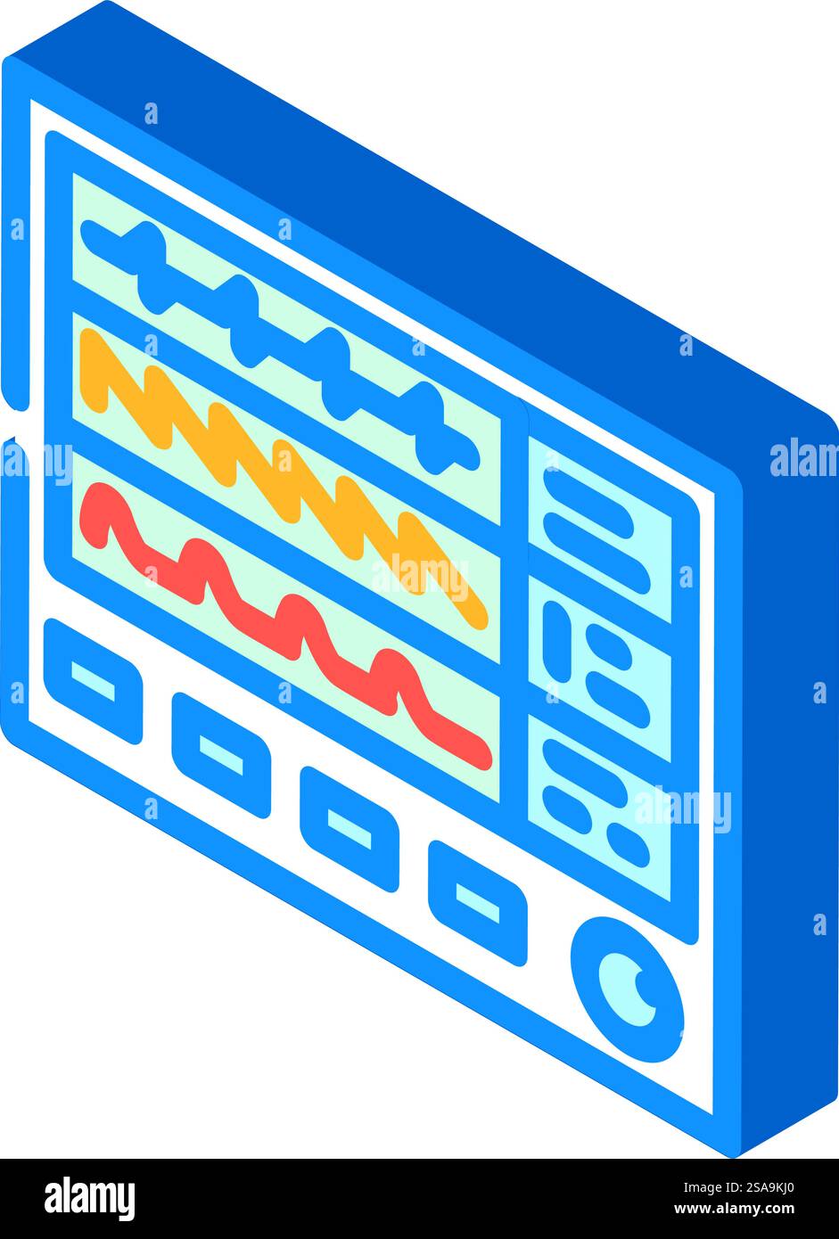 vecteur d'icône isométrique d'ambulance du moniteur de signes vitaux. les signes vitaux surveillent les signes d'ambulance. illustration de symbole isolé Illustration de Vecteur