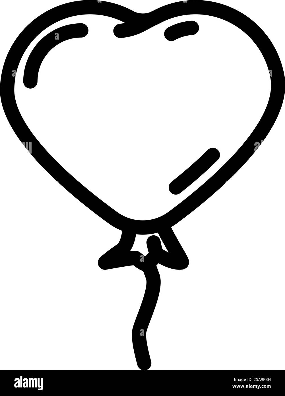 vecteur d'icône de ligne d'amour de ballon de coeur. signe d'amour ballon coeur. illustration noire du symbole de contour isolé. illustration vectorielle d'icône de ligne d'amour de ballon de coeur Illustration de Vecteur