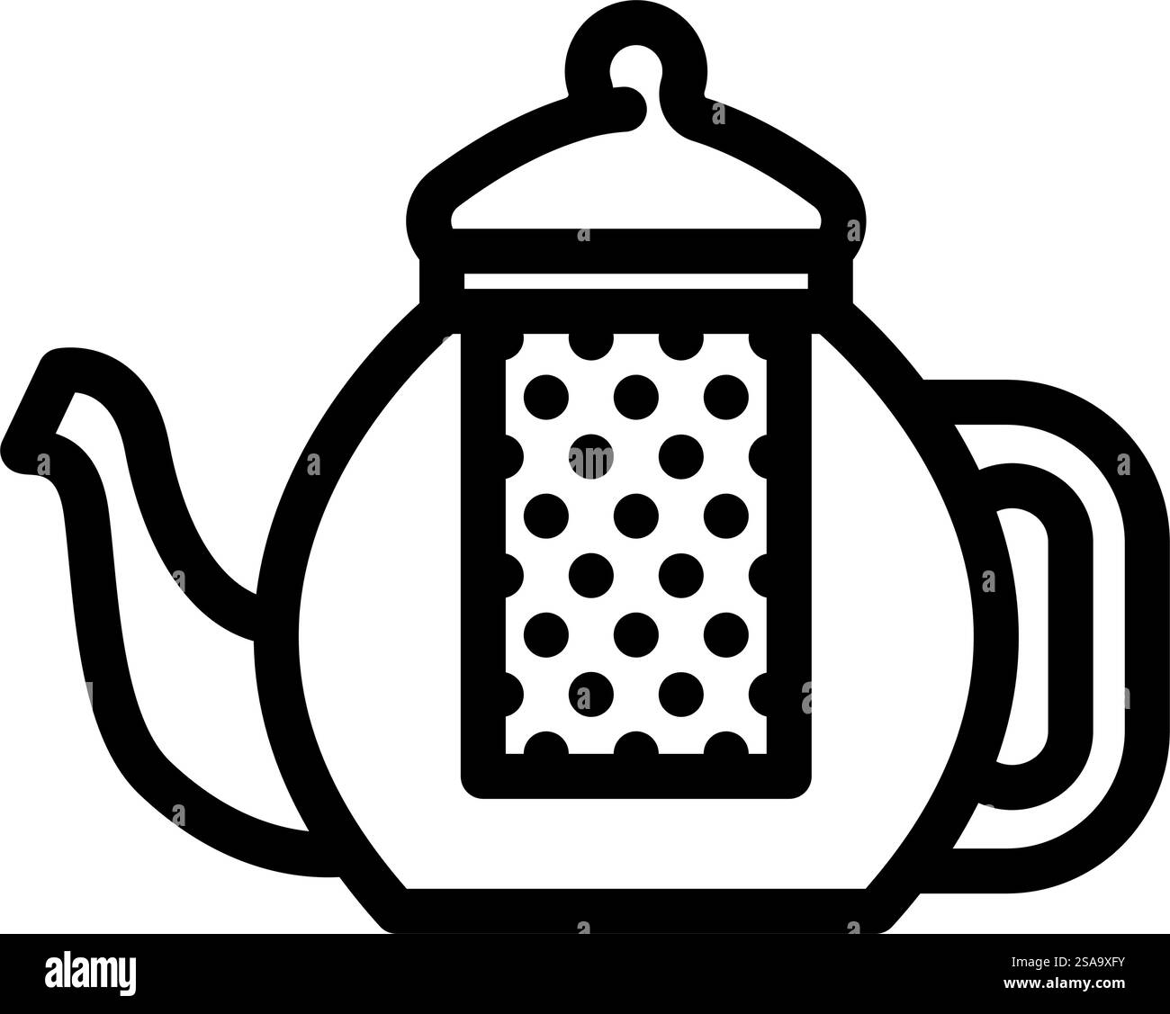 vecteur d'icône de ligne de paquet de verre de théière. panneau d'emballage en verre pour théière. illustration noire du symbole de contour isolé. illustration vectorielle d'icône de ligne de paquet de verre de théière Illustration de Vecteur