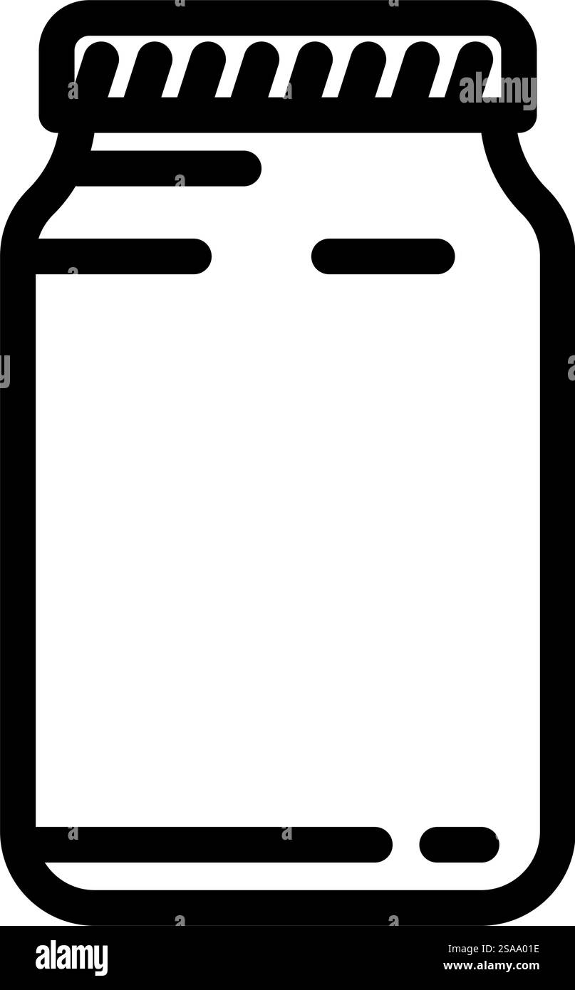 vecteur d'icône de ligne de paquet de verre de pot. panneau d'emballage en verre de bocal. illustration noire du symbole de contour isolé. illustration vectorielle d'icône de ligne de paquet de verre de pot Illustration de Vecteur