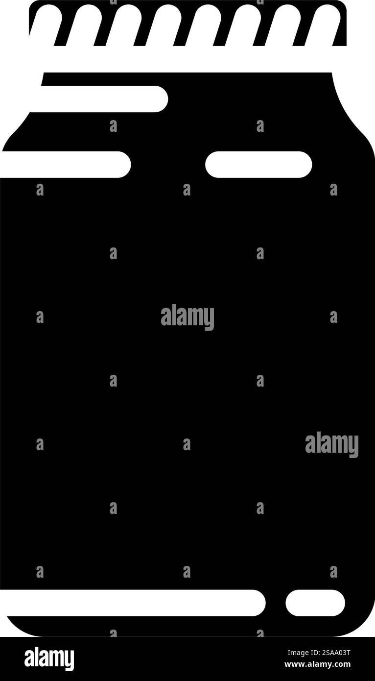 vecteur d'icône de glyphe de paquet de verre de pot. panneau d'emballage en verre de bocal. illustration de symbole isolé. illustration vectorielle d'icône de glyphe de paquet de verre de pot Illustration de Vecteur