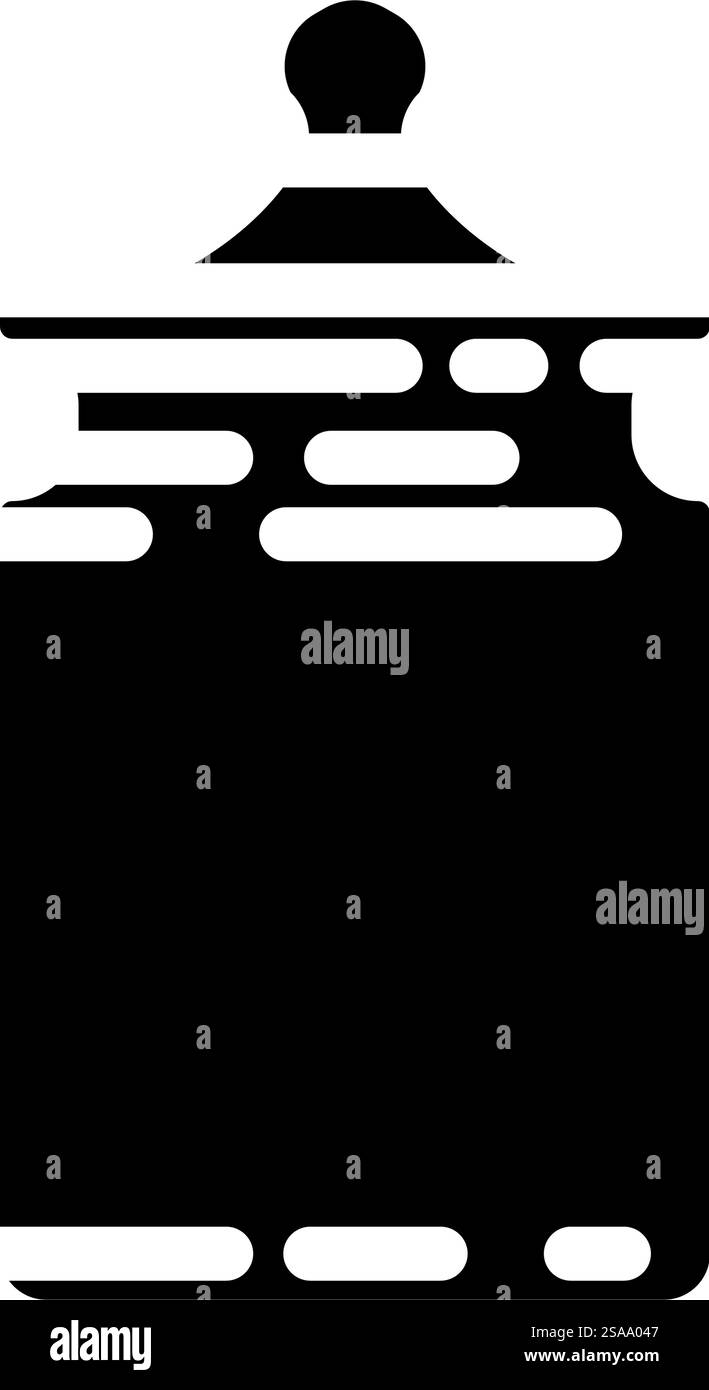 vecteur d'icône de glyphe de paquet de verre de canister. panneau de l'emballage de verre de l'absorbeur. illustration de symbole isolé. illustration vectorielle d'icône de glyphe de paquet de verre de boîte Illustration de Vecteur