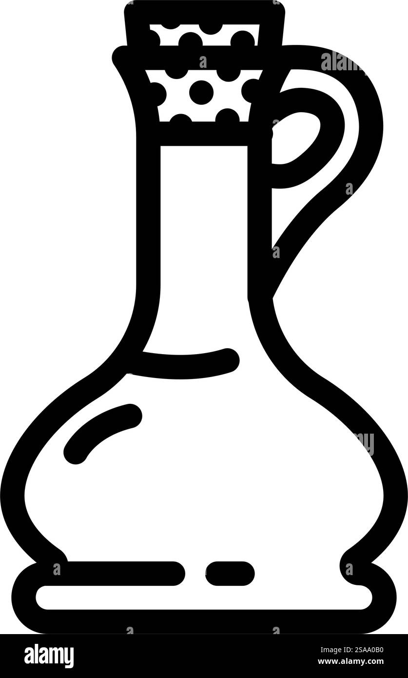 vecteur d'icône de ligne de paquet de verre de bouteille d'huile. étiquette d'emballage en verre de bouteille d'huile. illustration noire du symbole de contour isolé. illustration vectorielle d'icône de ligne de paquet en verre de bouteille d'huile Illustration de Vecteur