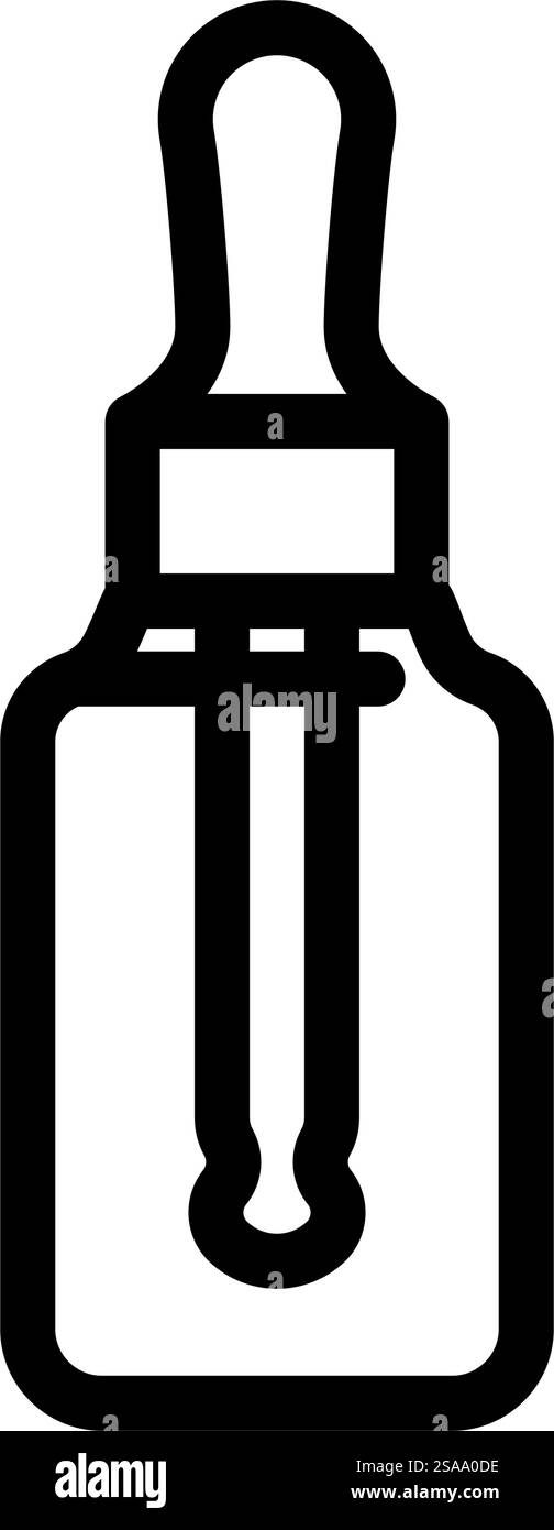 vecteur d'icône de ligne de paquet en verre de compte-gouttes de bouteille. enseigne d'emballage en verre compte-gouttes de bouteille. illustration noire du symbole de contour isolé. illustration vectorielle d'icône de ligne de paquet en verre compte-gouttes de bouteille Illustration de Vecteur