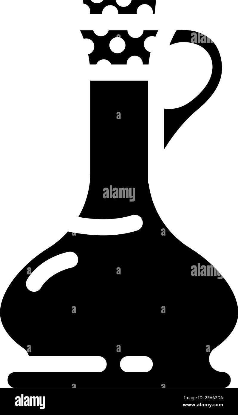 vecteur d'icône de glyphe de paquet de verre de bouteille d'huile. étiquette d'emballage en verre de bouteille d'huile. illustration de symbole isolé. illustration vectorielle d'icône de glyphe de paquet de bouteille d'huile en verre Illustration de Vecteur