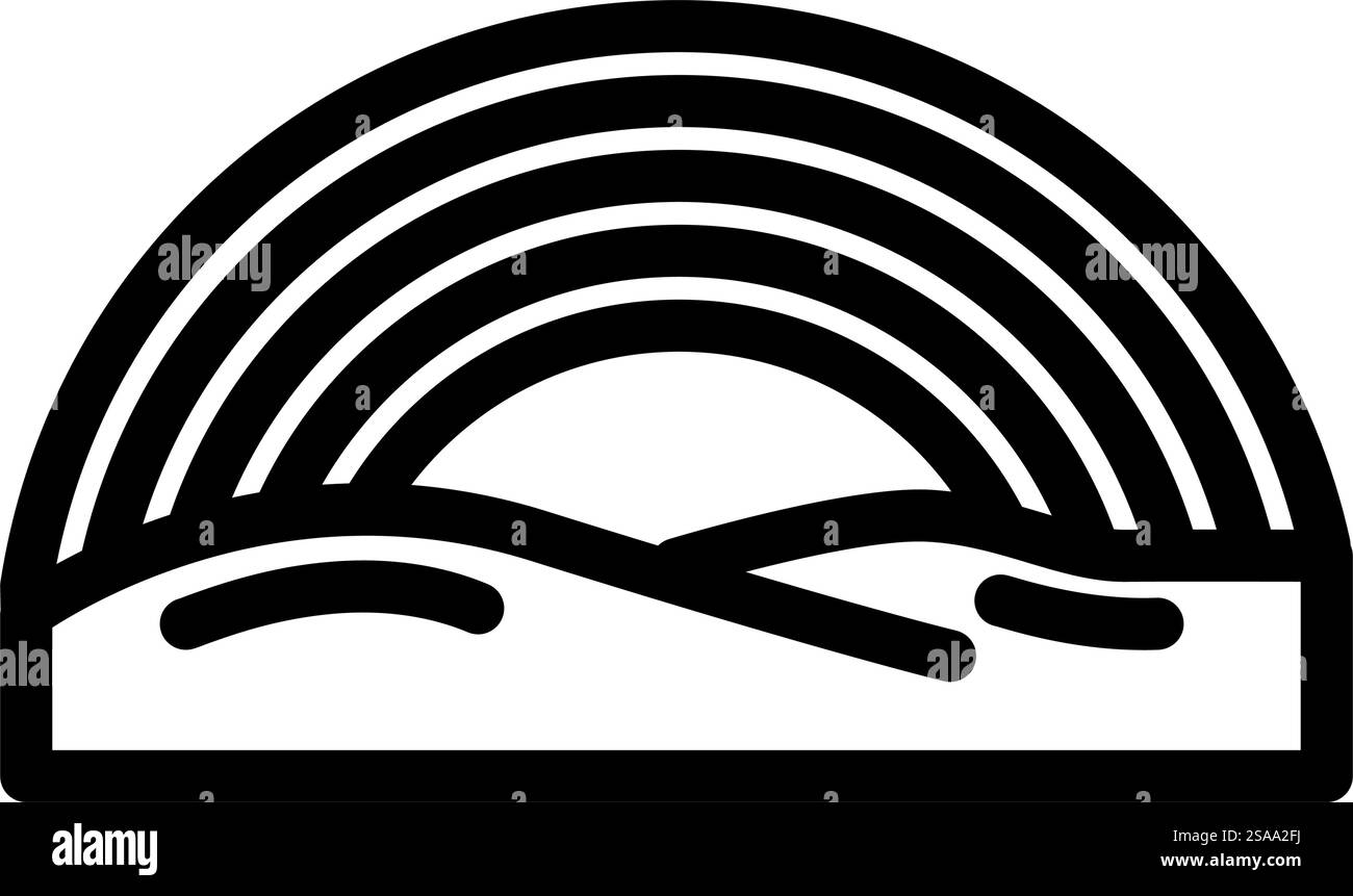 vecteur d'icône de ligne de phénomènes naturels arc-en-ciel. signe des phénomènes naturels arc-en-ciel. illustration noire du symbole de contour isolé. illustration vectorielle d'icône de ligne de phénomènes naturels arc-en-ciel Illustration de Vecteur