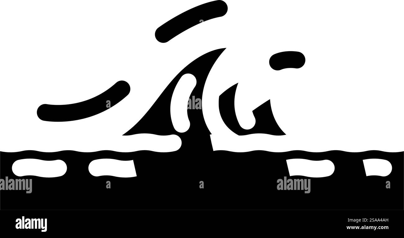 vecteur d'icône de glyphe de catastrophe de vagues d'eau. signe de catastrophe des vagues d'eau. illustration de symbole isolé. illustration vectorielle d'icône de glyphe de catastrophe de vagues d'eau Illustration de Vecteur