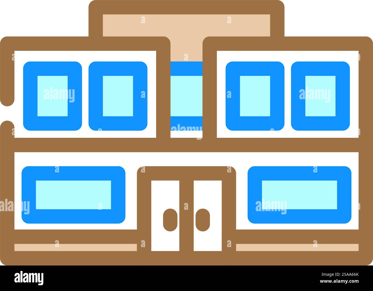 vecteur d'icône de couleur de bâtiment d'école moderne. panneau de construction d'école moderne. illustration de symbole isolé. illustration vectorielle d'icône de couleur de bâtiment d'école moderne Illustration de Vecteur