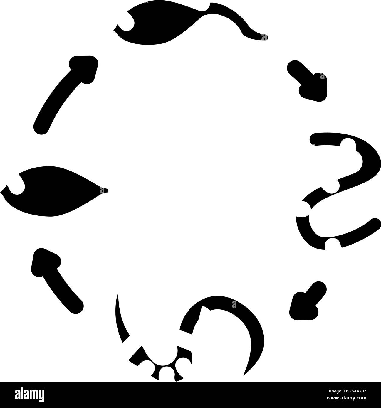 vecteur d'icône de glyphe parasite de cycle de vie de ver. signe ...