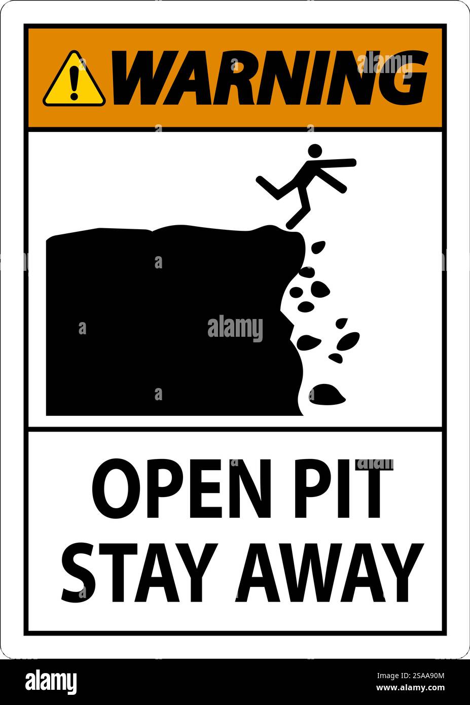 Panneau d'avertissement Ouvrir la fosse, rester à l'écart Illustration de Vecteur