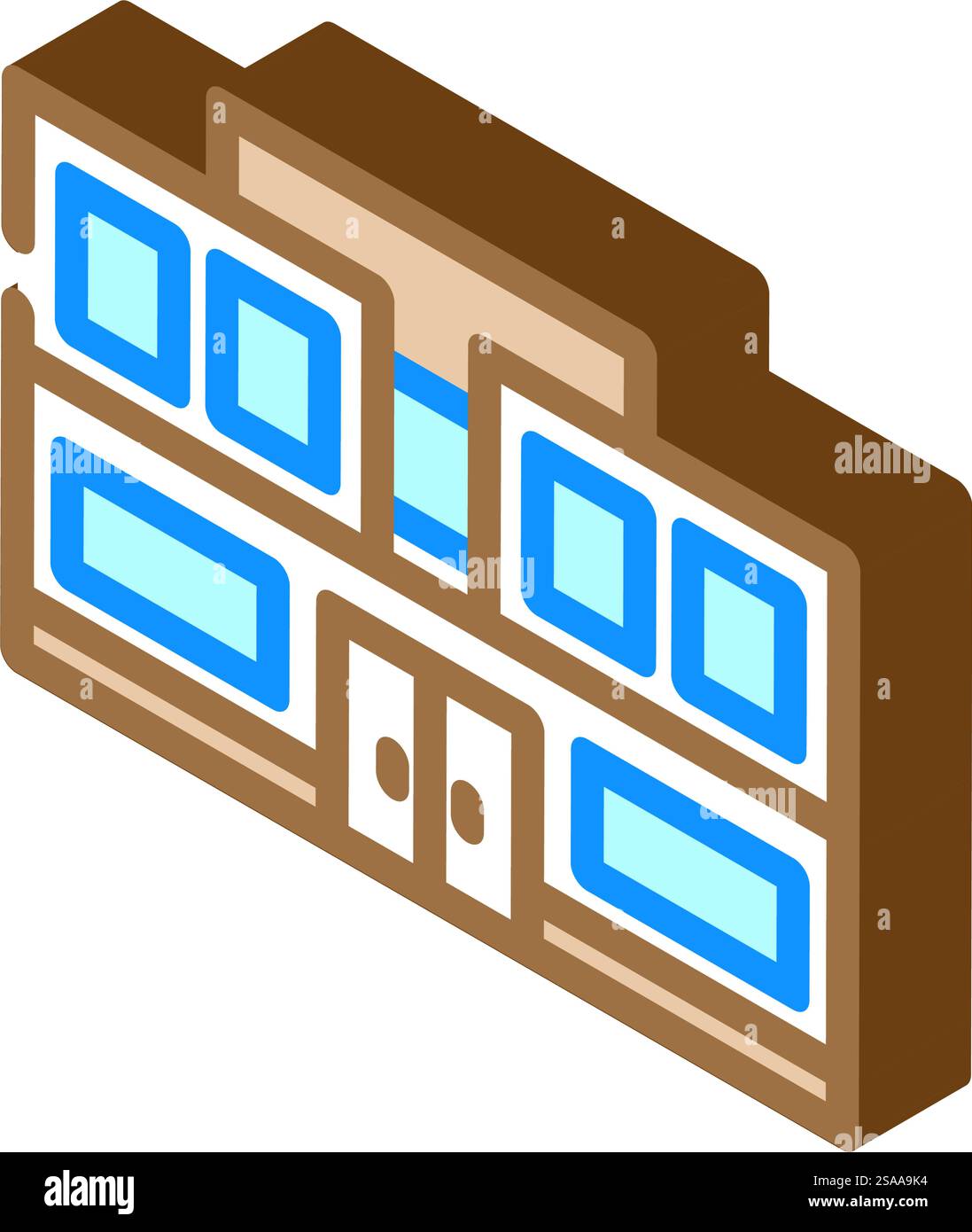 vecteur d'icône isométrique de bâtiment d'école moderne. panneau de construction d'école moderne. illustration de symbole isolé. illustration vectorielle d'icône isométrique de bâtiment d'école moderne Illustration de Vecteur