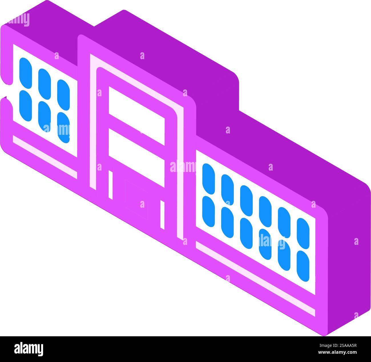 vecteur d'icône isométrique de bâtiment d'école d'installation. panneau de construction d'école d'installation. illustration de symbole isolé. illustration vectorielle d'icône isométrique de bâtiment d'école d'installation Illustration de Vecteur