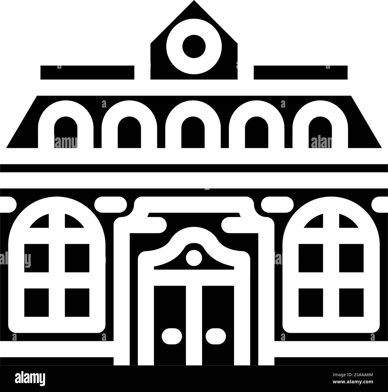 vecteur d'icône de glyphe de bâtiment d'école d'entrée. panneau d'entrée de bâtiment d'école. illustration de symbole isolé. illustration vectorielle d'icône de glyphe de bâtiment d'école d'entrée Illustration de Vecteur