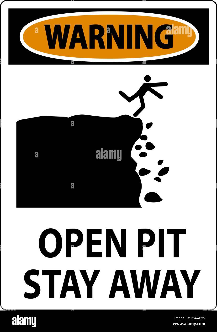 Panneau d'avertissement Ouvrir la fosse, rester à l'écart Illustration de Vecteur