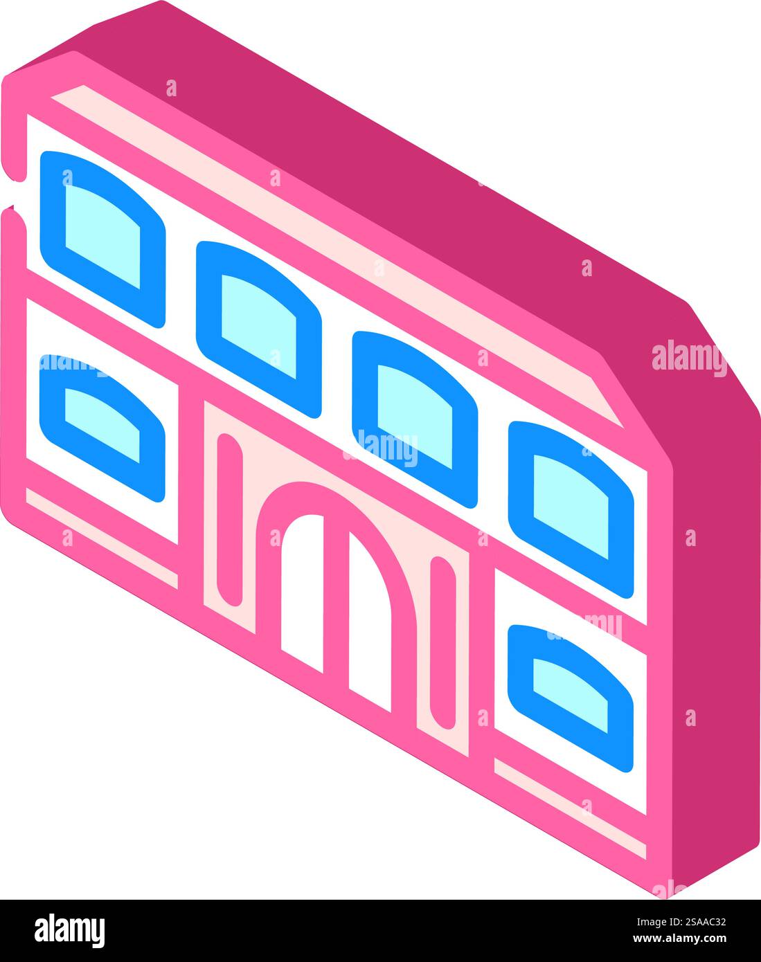 vecteur d'icône isométrique de bâtiment d'école d'étudiant. panneau de construction d'école pour étudiants. illustration de symbole isolé. illustration vectorielle d'icône isométrique de bâtiment d'école d'étudiant Illustration de Vecteur