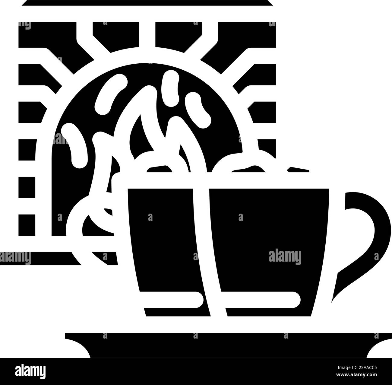 vecteur d'icône de glyphe d'hiver de cheminée de chocolat chaud. panneau hiver cheminée chocolat chaud. illustration de symbole isolé. illustration vectorielle d'icône de glyphe d'hiver de cheminée de chocolat chaud Illustration de Vecteur