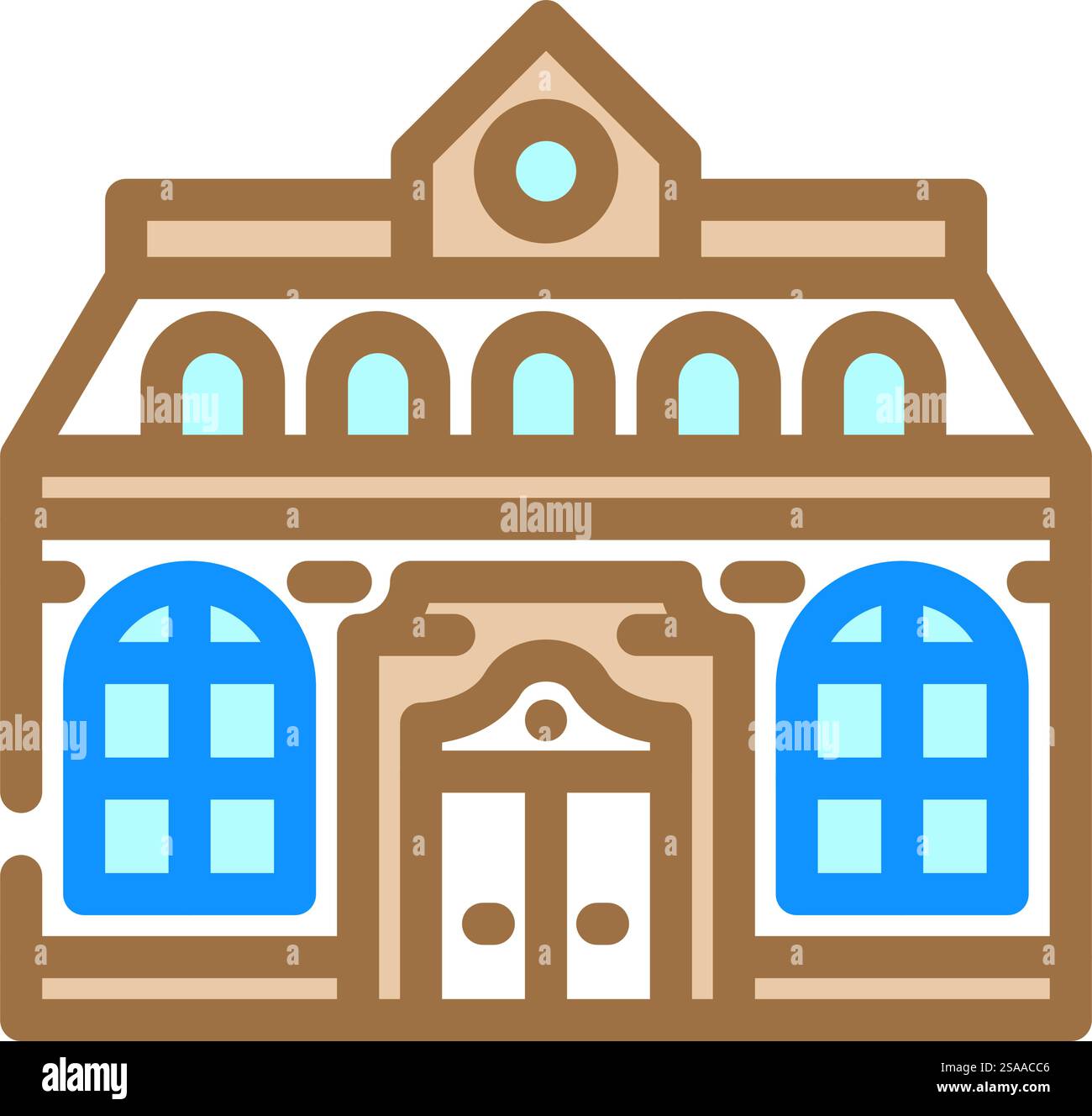 vecteur d'icône de couleur de bâtiment d'école d'entrée. panneau d'entrée de bâtiment d'école. illustration de symbole isolé. illustration vectorielle d'icône de couleur de bâtiment d'école d'entrée Illustration de Vecteur