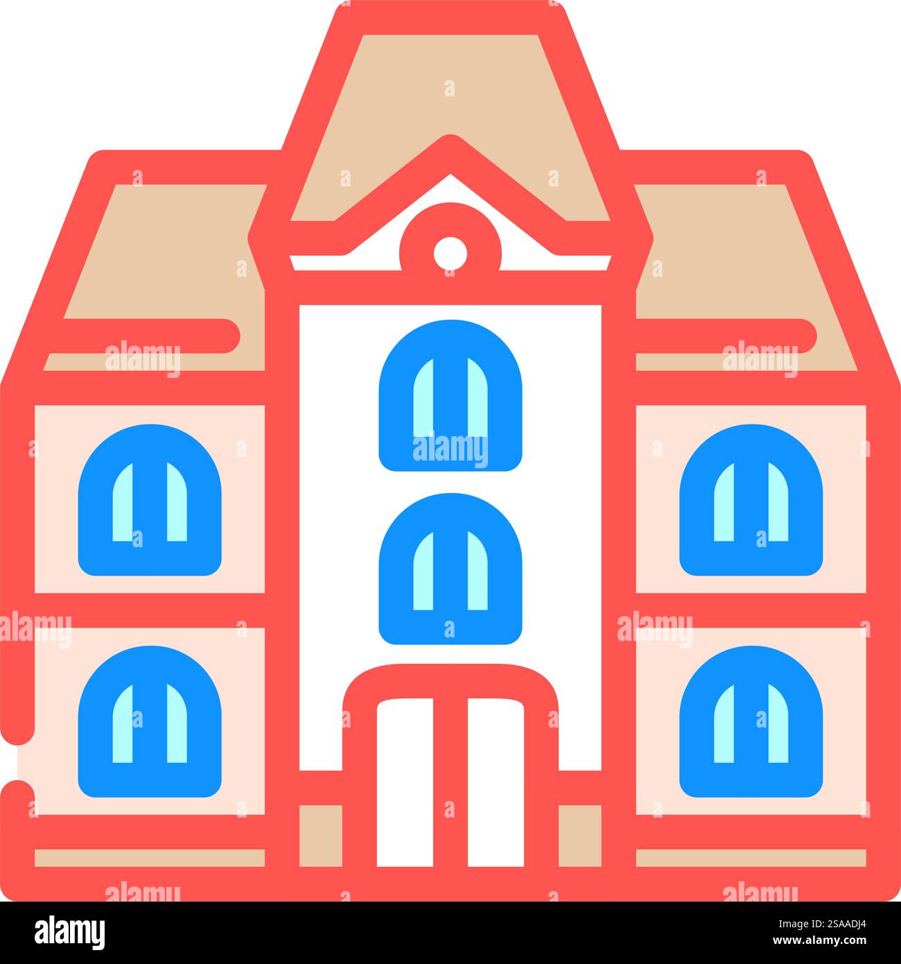 vecteur d'icône de couleur de bâtiment d'école d'éducation. panneau de construction d'école d'éducation. illustration de symbole isolé. illustration vectorielle d'icône de couleur de bâtiment d'école d'éducation Illustration de Vecteur