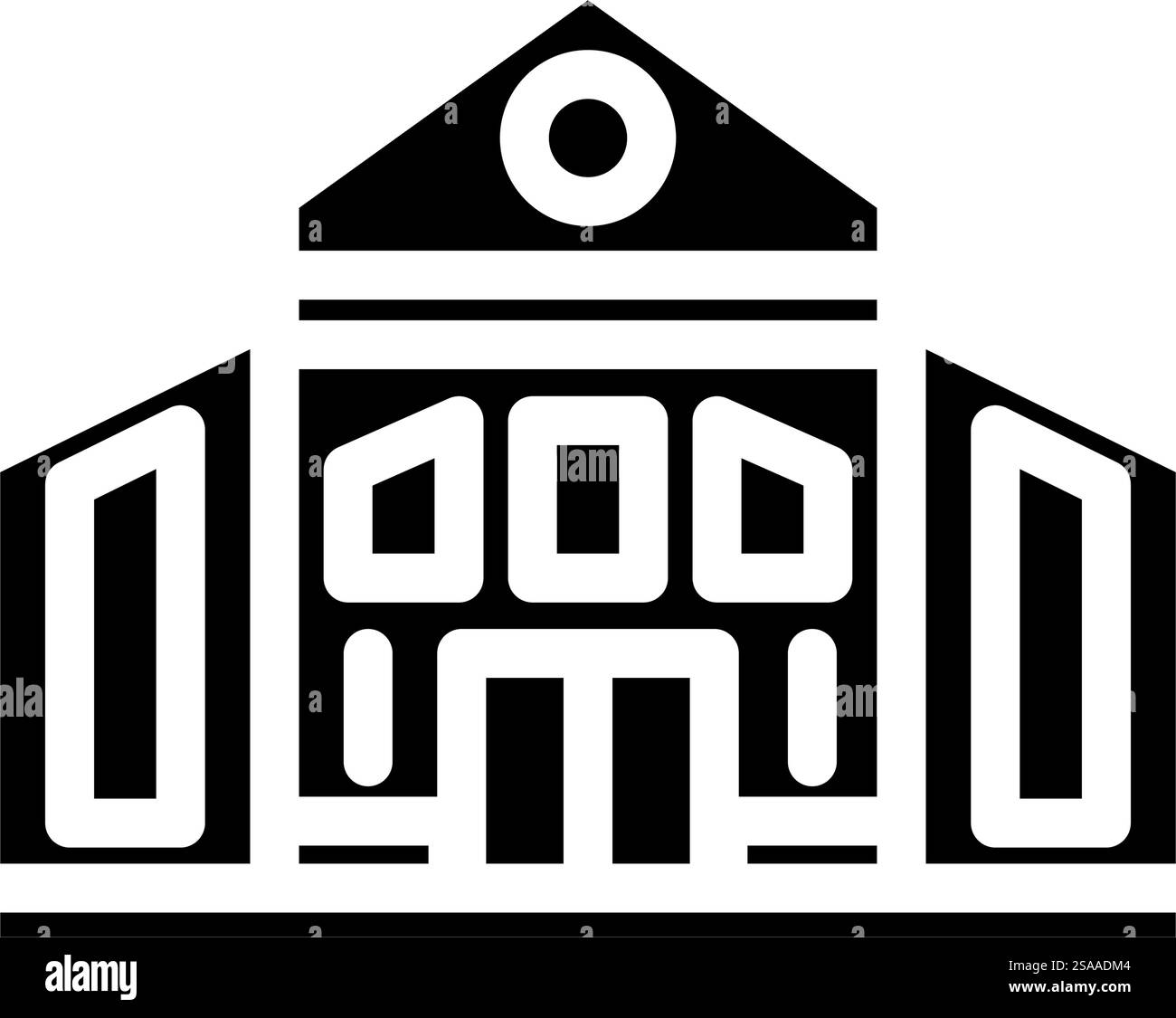 vecteur d'icône de glyphe de bâtiment d'école primaire. panneau de construction de l'école primaire. illustration de symbole isolé. illustration vectorielle d'icône de glyphe de bâtiment d'école primaire Illustration de Vecteur