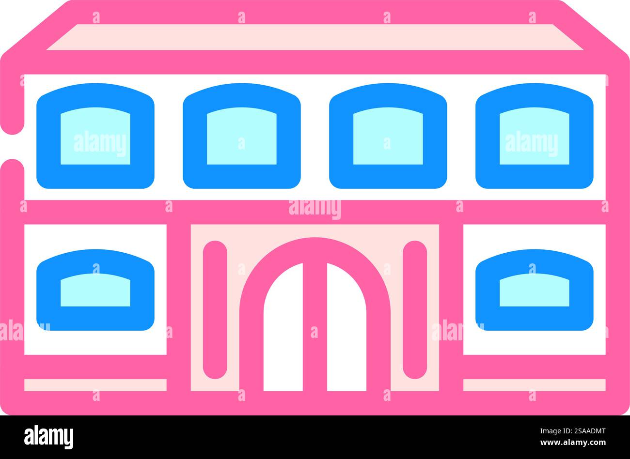 vecteur d'icône de couleur de bâtiment d'école d'étudiant. panneau de construction d'école pour étudiants. illustration de symbole isolé. illustration vectorielle d'icône de couleur de bâtiment d'école d'étudiant Illustration de Vecteur