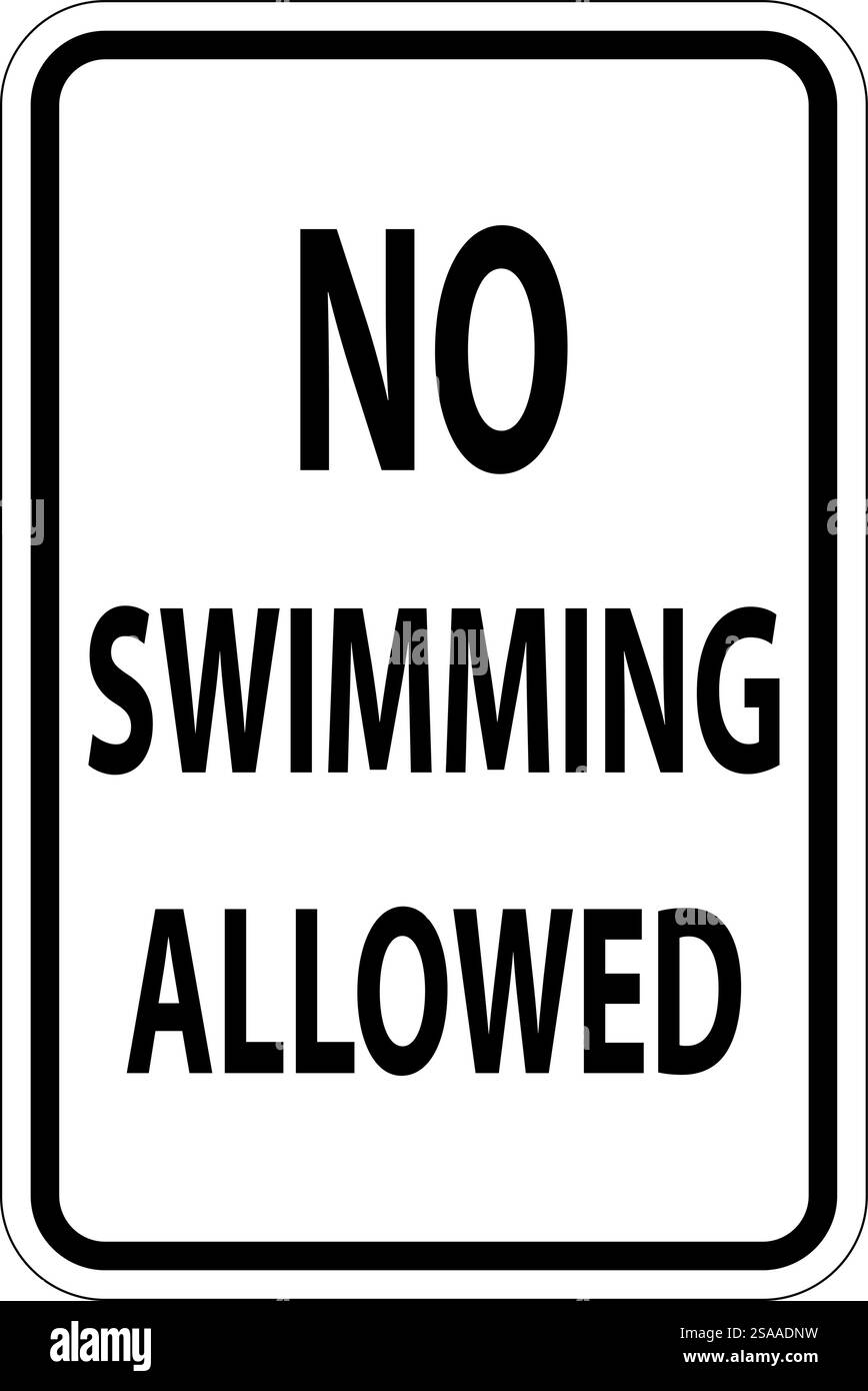Panneau natation interdite, natation interdite Illustration de Vecteur