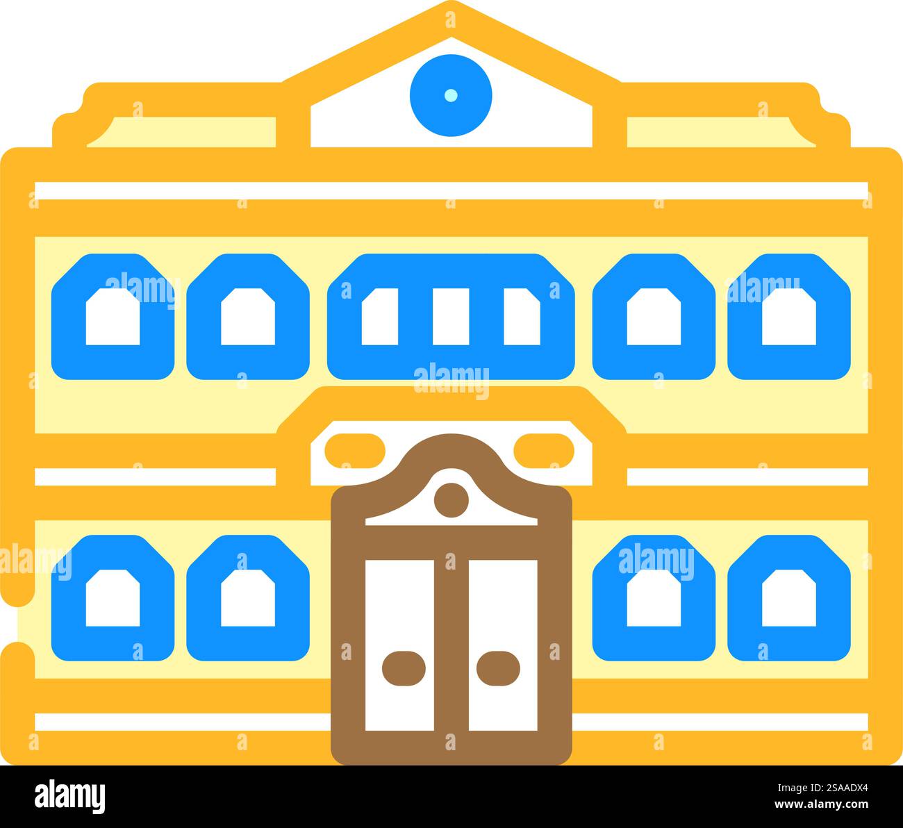 vecteur d'icône de couleur de bâtiment d'école d'enseignant. enseigne de construction d'école d'enseignants. illustration de symbole isolé. illustration vectorielle d'icône de couleur de bâtiment d'école d'enseignant Illustration de Vecteur