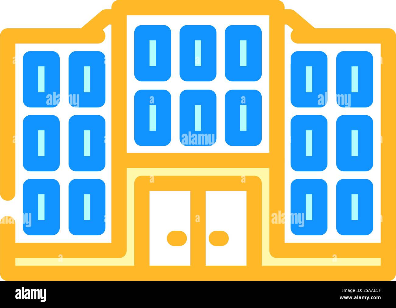 vecteur d'icône de couleur de bâtiment d'école de campus. panneau de construction d'école de campus. illustration de symbole isolé. illustration vectorielle d'icône de couleur de bâtiment d'école de campus Illustration de Vecteur