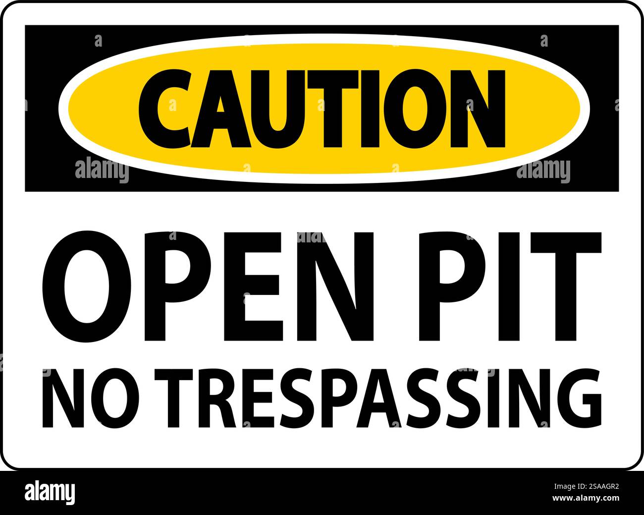 Panneau d'avertissement Pit ouverte - pas de pénétration Illustration de Vecteur