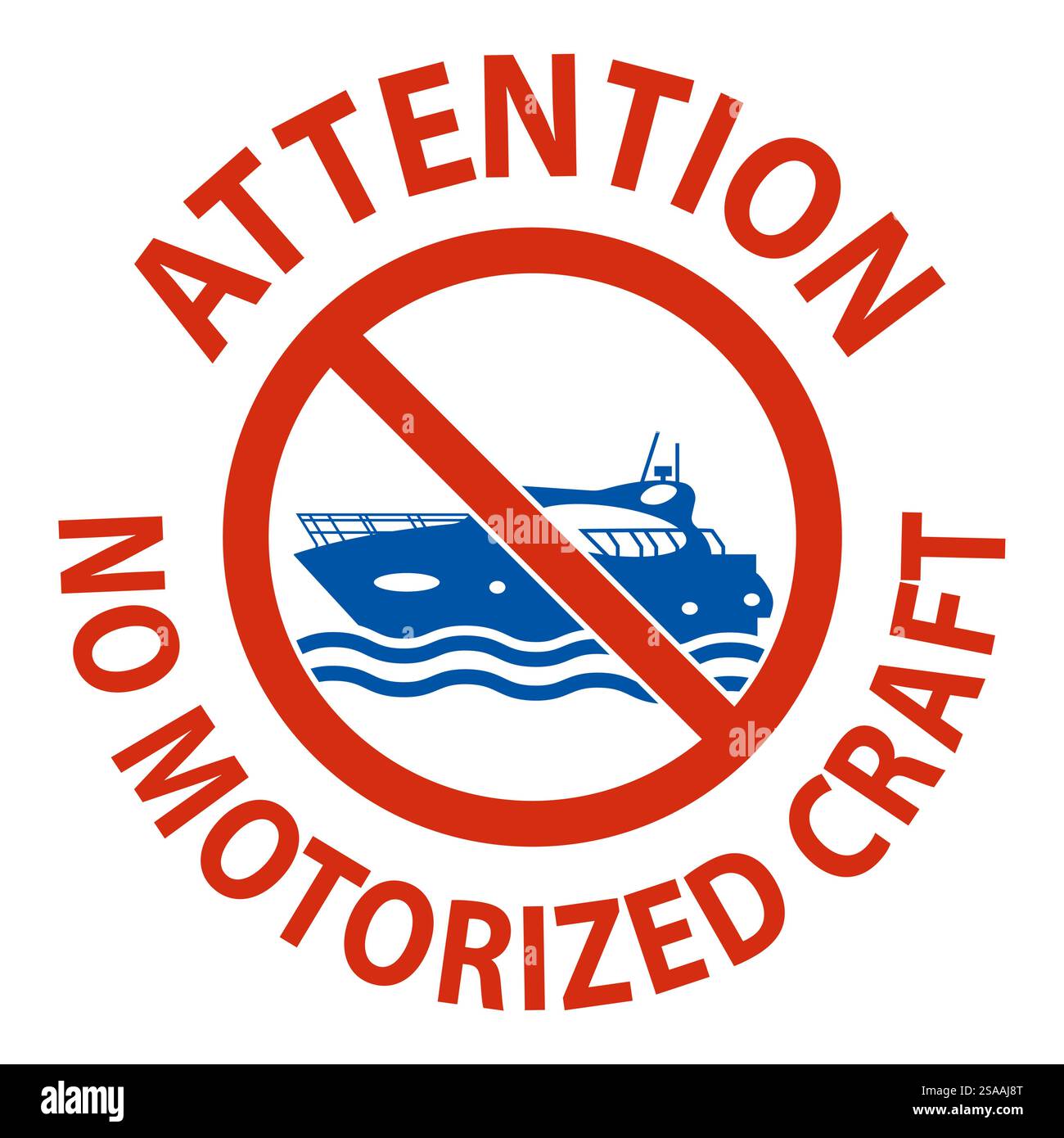 Mise en garde contre l'eau attention, pas d'embarcation motorisée Illustration de Vecteur