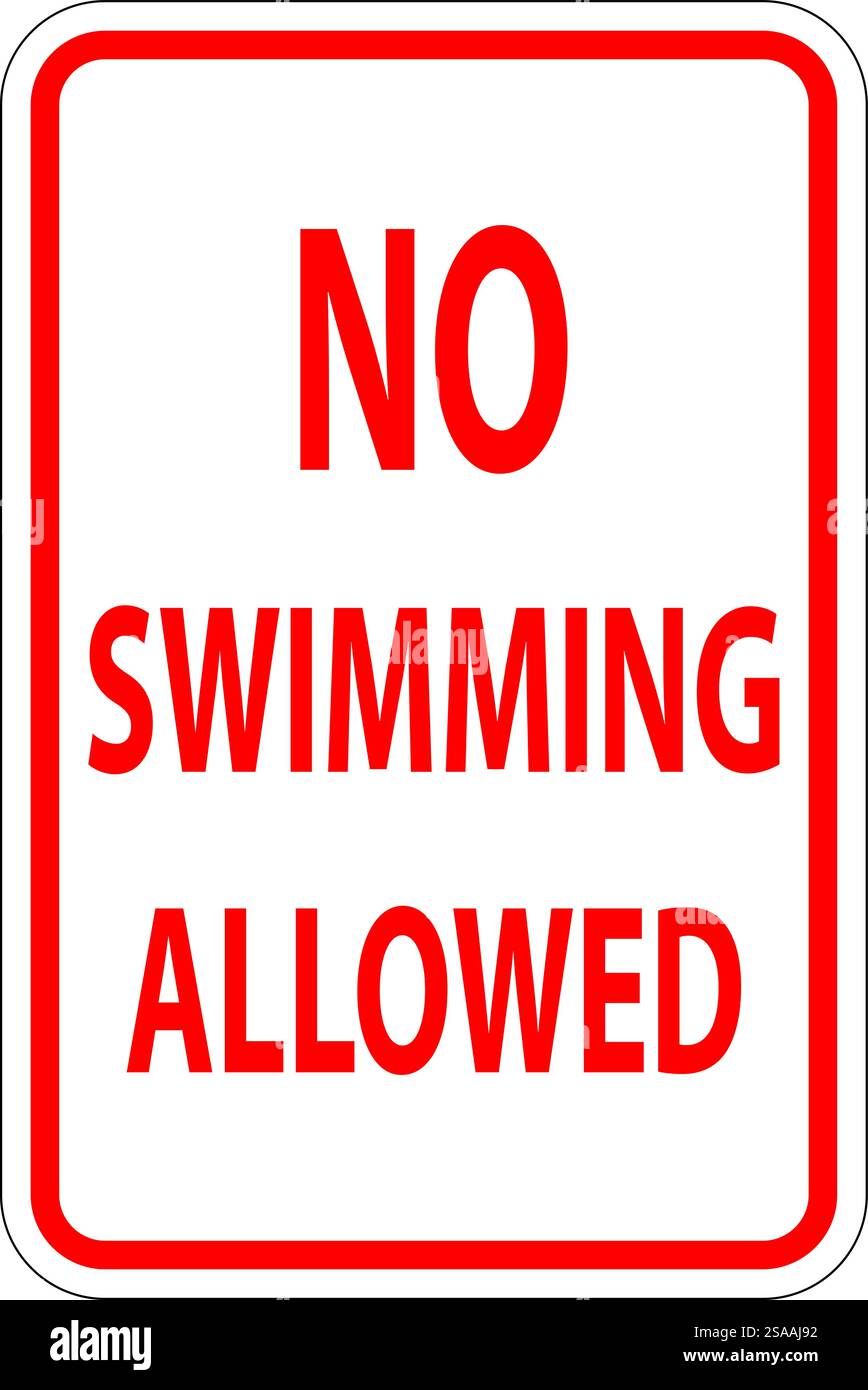 Panneau natation interdite, natation interdite Illustration de Vecteur