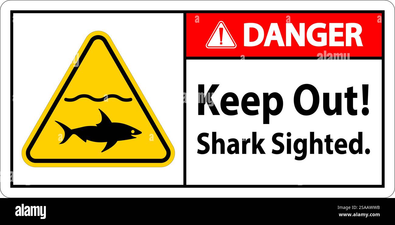 Danger tenir dehors ? Requin aperçu Illustration de Vecteur