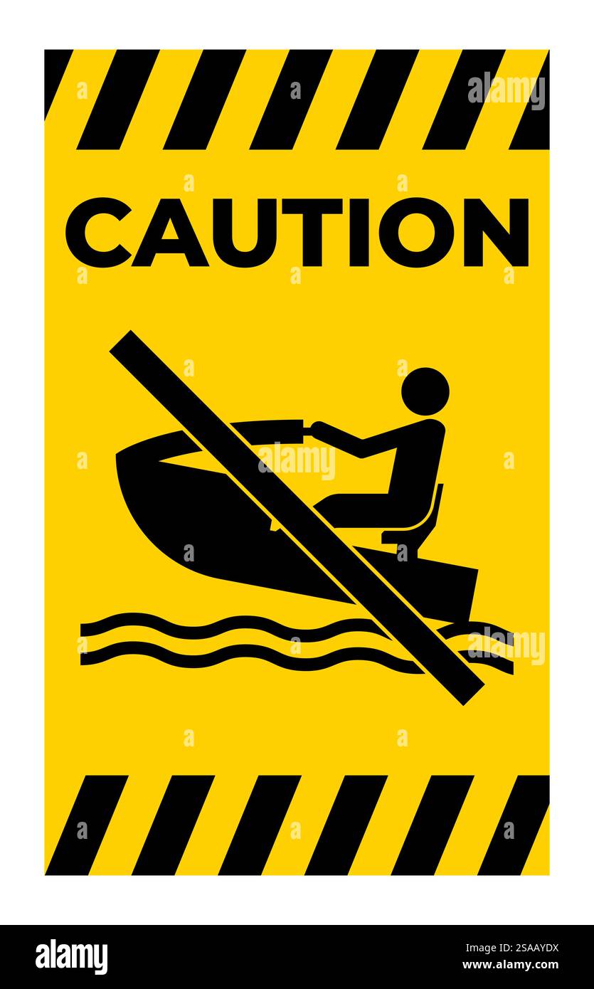 Mise en garde contre l'eau attention, pas de bateau personnel Illustration de Vecteur