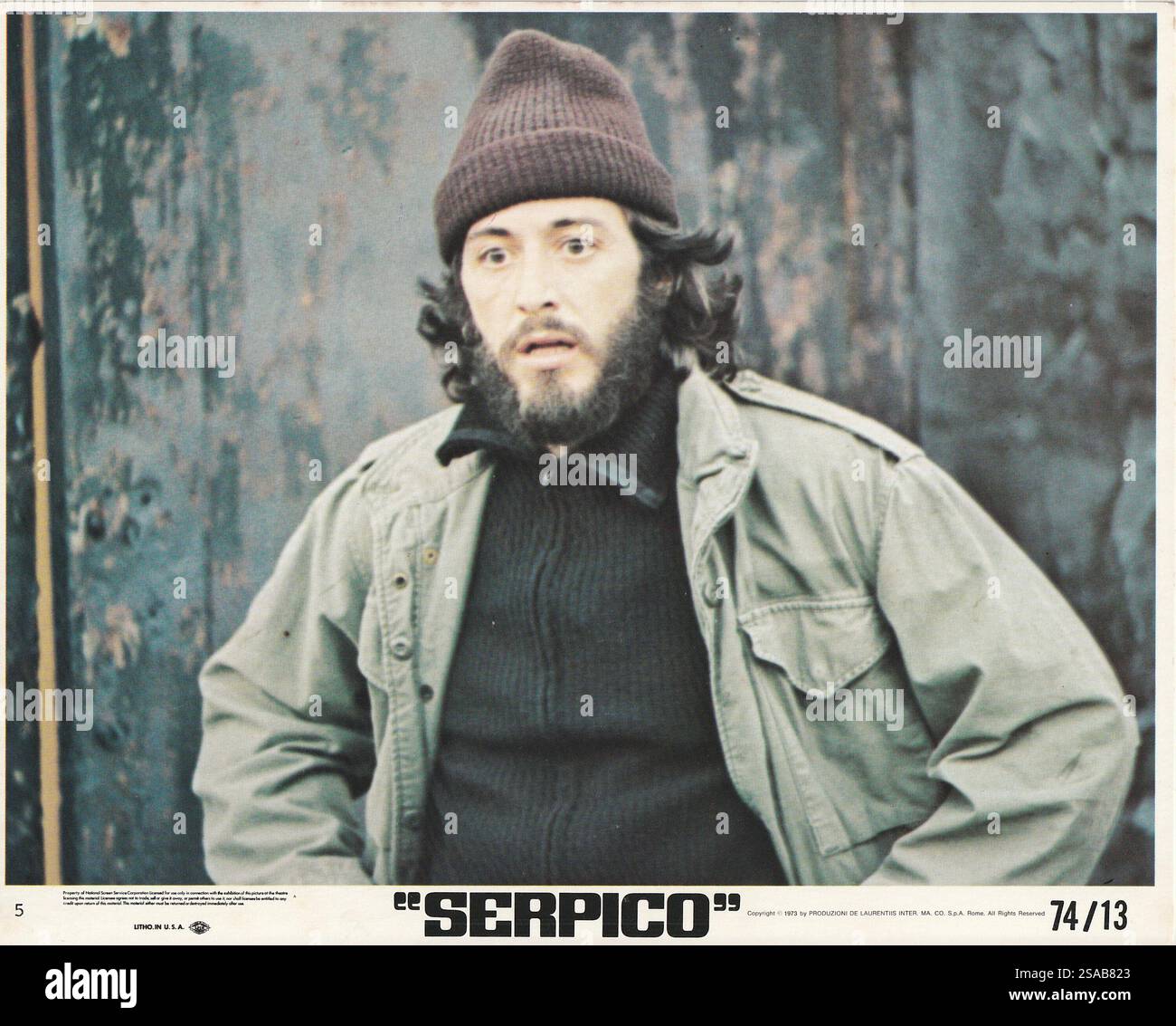 Serpico (Columbia, 1974). Al Pacino, réalisé par Sidney Lumet. Bien qu'il ait perdu l'Oscar, Pacino a reçu le meilleur acteur Golden Globe. Banque D'Images