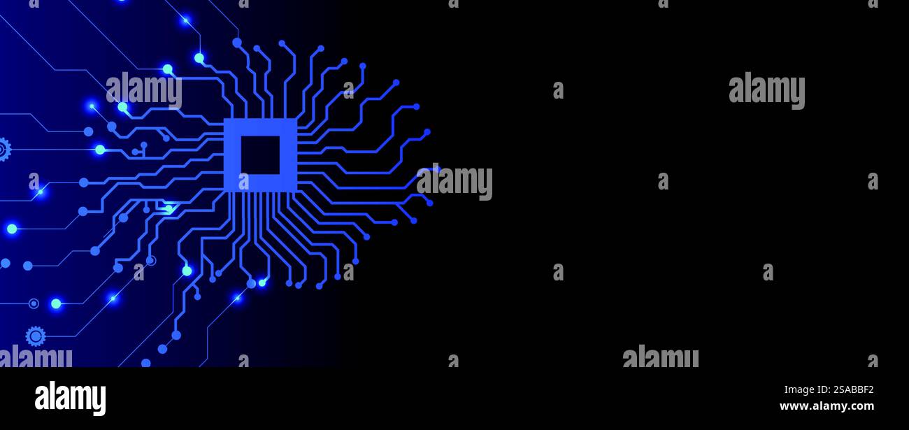 Cerveau humain abstrait. Intelligence artificielle nouvelle technologie. Science contexte futuriste Illustration de Vecteur