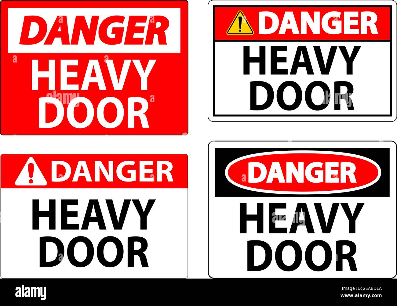 Signe de danger, porte lourde Illustration de Vecteur Signe de danger, porte lourde Illustration de Vecteur