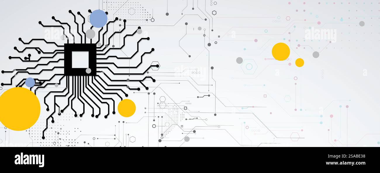 Cerveau humain abstrait. Intelligence artificielle nouvelle technologie. Science contexte futuriste Illustration de Vecteur