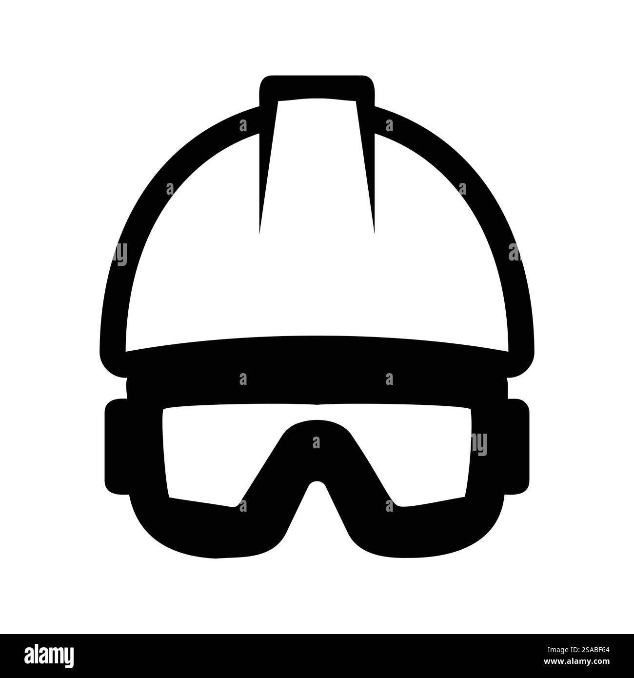 Une conception vectorielle simple d'un casque et de lunettes de sécurité, symbolisant la protection dans la construction et les environnements industriels, adapté à diverses applications. Illustration de Vecteur