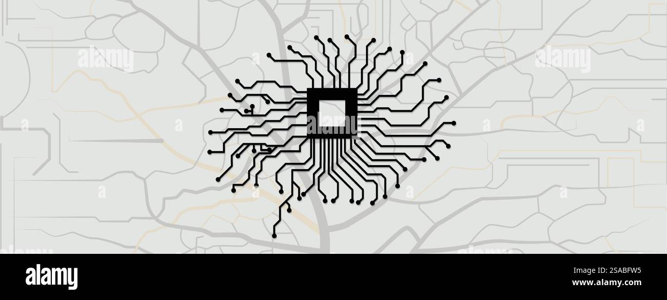 Cerveau humain abstrait. Intelligence artificielle nouvelle technologie. Science contexte futuriste Illustration de Vecteur