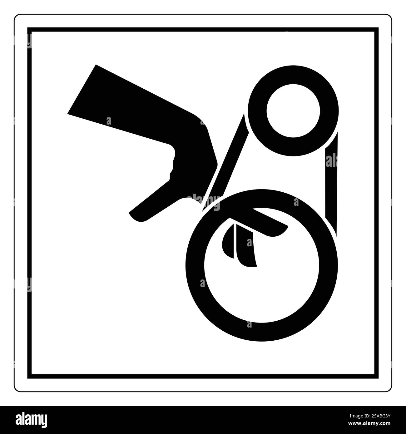 Ce graphique présente un symbole de main et une icône de fauteuil roulant, mettant l'accent sur l'accessibilité et l'assistance dans les espaces publics. Idéal pour promouvoir l'inclusivité. Illustration de Vecteur