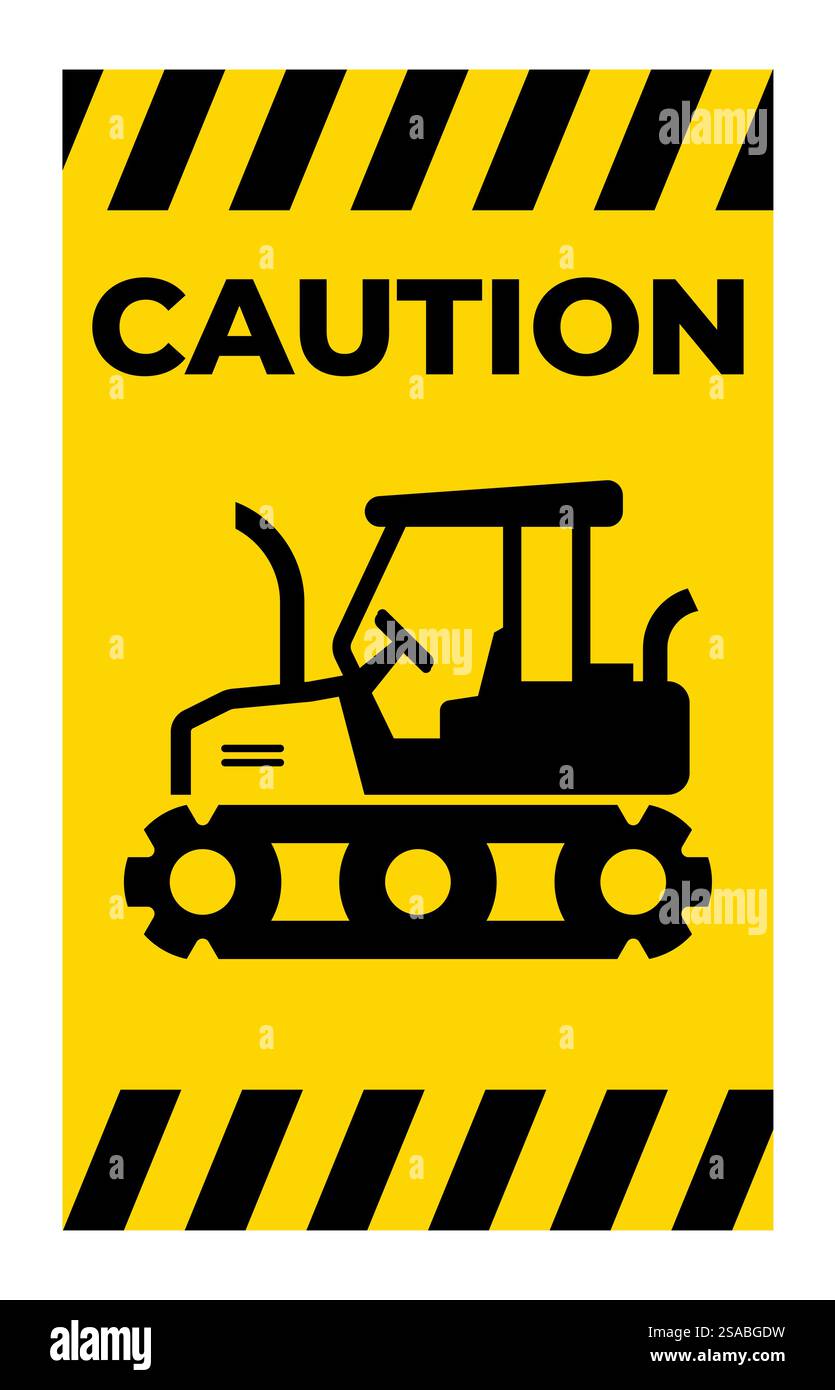 Un panneau d'avertissement représentant un véhicule de construction noir sur fond jaune vif. Idéal pour transporter la sécurité et la vigilance dans les environnements de construction et industriels. Illustration de Vecteur Un panneau d'avertissement représentant un véhicule de construction noir sur fond jaune vif. Idéal pour transporter la sécurité et la vigilance dans les environnements de construction et industriels. Illustration de Vecteur