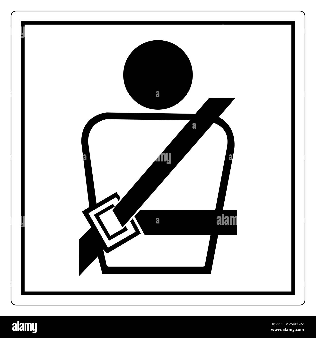 Cette illustration présente un symbole de ceinture de sécurité qui souligne l'importance du port de la ceinture de sécurité pendant les déplacements. Idéal pour les campagnes de sécurité routière et le matériel éducatif. Illustration de Vecteur