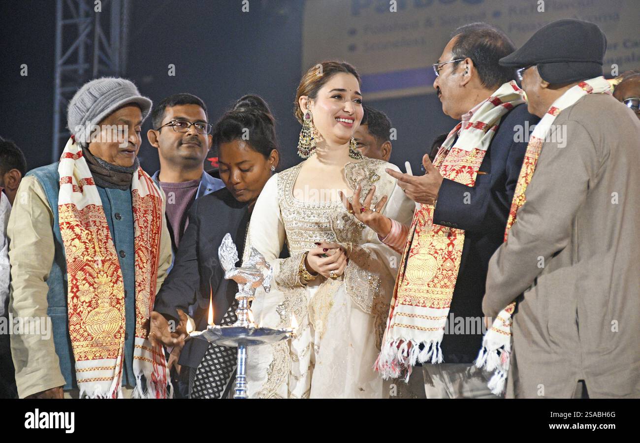 Bengale occidental (Inde) - 28.01.2025, l'actrice indienne Tamannaah Bhatia était présente comme invitée principale à la cérémonie inaugurale de 'Kanchan Utsav 2025'. Banque D'Images