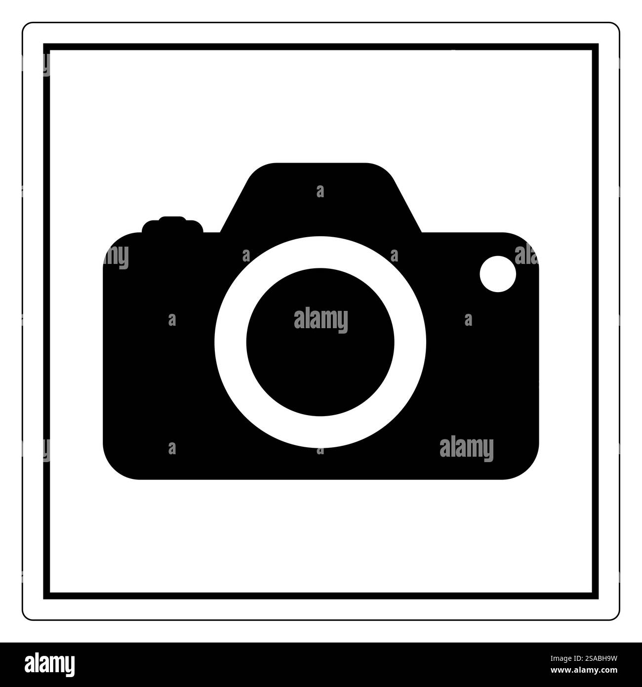 Icône minimaliste en noir et blanc, idéale pour représenter la photographie, l'imagerie numérique et les projets créatifs. Parfait pour la conception graphique. Illustration de Vecteur